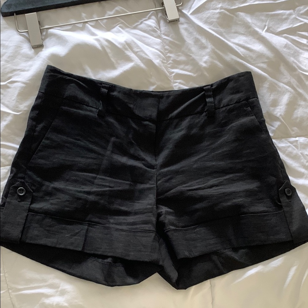 Black Linen Shorts - theory